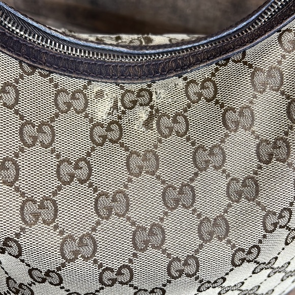 Vintage Gucci Canvas Hobo Bag Purse - Picture 8 of 16